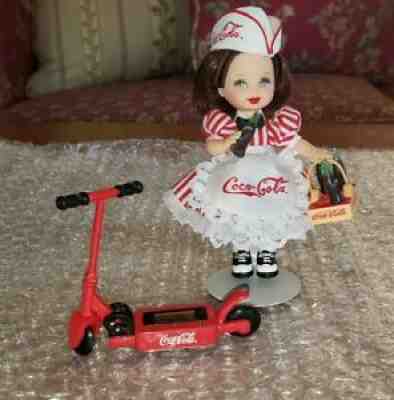 Kelly OOAK Coca Cola Girl/ CocaCola Carhop Outfit wCoca Cola Scooter Clock/Accs.