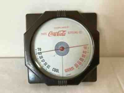 VTG Coca-Cola Paris Bottling Bakelite Thermometer Rare c. 30s 1940s Art Deco