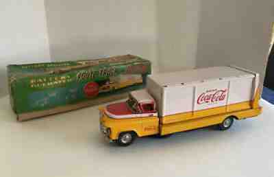 Vintage Japan Battery Operated COCA COLA ROUTE TRUCK with Original Box - repair