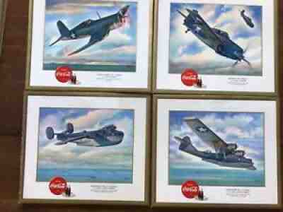 MILITARY COCA COLA AMERICAS FIGHTING PLANES WWll W. Heaslip paintings