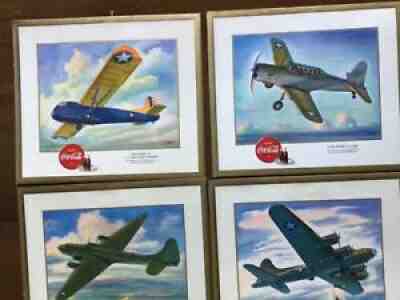 MILITARY COCA COLA AMERICAS FIGHTING PLANES WWll W. Heaslip paintingsk