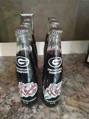1980 UGA GEORGIA BULLDOGS NATIONAL CHAMPIONS Coke Coca- Cola Glass Bottles