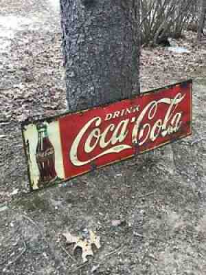 Original Vintage Coca Cola Sign 1934 Tin Litho Advertising NO RESERVE