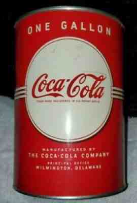RARE 1930s 1939 Vintage COCA COLA SYRUP 1 Gallon CAN PAPER LABEL RED WHITE GREEN