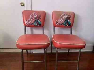 Vintage set Of 2 Coca Cola collectible Chairs