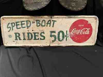 Antique Original Advertising Amusement Park Coca Cola Sign