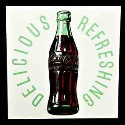 Coca Cola "Delicious - Refreshing" Vintage Porcelain Sign from the 1950's - MINT