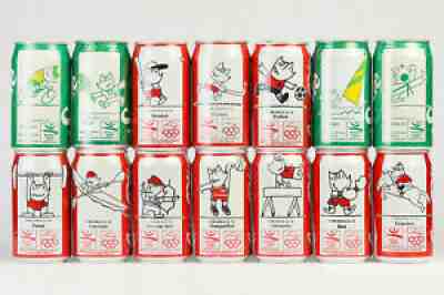1992 Coca Cola and Sprite 10 + 4 cans set from Mexico, Barcelona '92