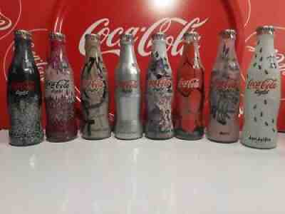 Coca Cola Rare Set 8 bottles Light Fashion Spain 2010