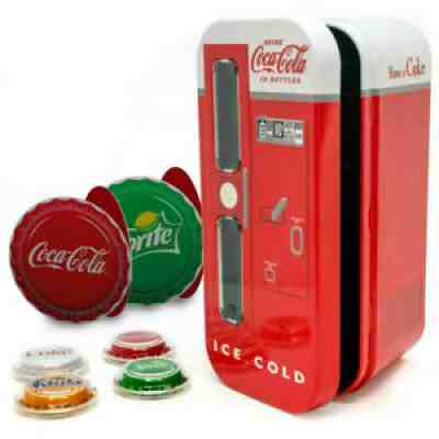 2020 Fiji COCA-COLA VENDING MACHINE $1 SILVER BOTTLE CAP COINS - 4 Flavors