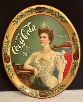 RARE 1904 COCA COLA TIN SERVING TRAY DEPICTING LILLIAN NORDICA