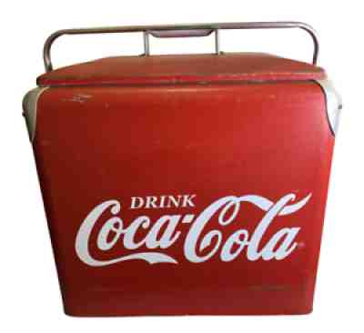 Vintage Coca Cola Red Cooler Ice Chest Progress Refrigerator Co. 1950â??s