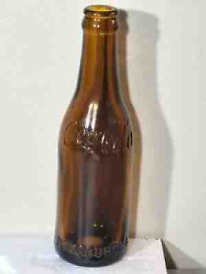 Coca Cola Amber Vintage Glass Bottle Pittsburgh - Rare Very Heavy Thick Glass