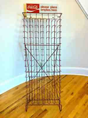 Vintage Coca Cola Wire Bottle Return Rack - Please Place Empties Here - RARE