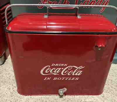 Vintage Coca Cola Metal Cooler-Progress Refrigerator Co.- Great Condition