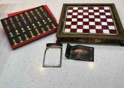 Vintage Franklin Mint Coca-Cola Schach Set, 24K vergoldet, 24K