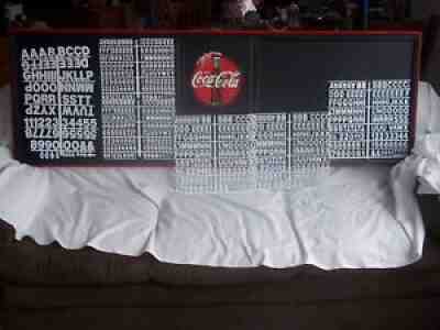 Vintage NOS 6ft Coca-Cola Menu Board Sign w/6 letters numbers symbols sets!