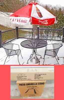 Coca-Cola Outdoor Umbrella & Base Patio Bar Restaurant - NEW IOB NIB CIB