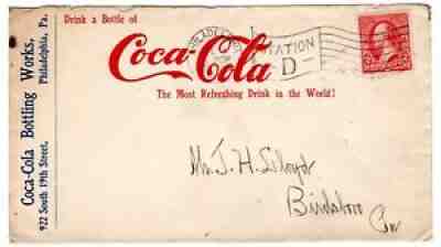 RARE & Early Coca-Cola Advertising w/ 1902 Philadelphia PA Flag CCL