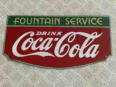 Coca Cola Fountain Service Porcelain Sign