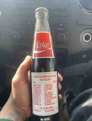 VINTAGE 1980 Georgia Bulldogs National Championship Coca-Cola Bottle - Unopened