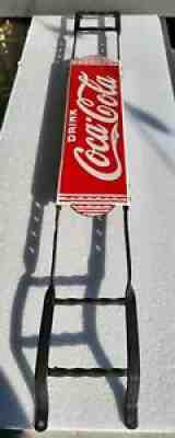 Rare VTG 1930's R. J. Dewees Coca Cola Coke Porcelain Door Push Button Soda Sign