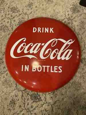 36in Vintage Coca Cola Button Sign