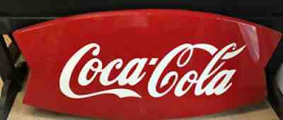 Vintage 1958 Large Original Coke Coca Cola Double Fish Tail Sign 60in