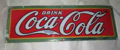 Vintage 1931 Coca Cola Sign Enamel Porcelain Tenn Enamel Mfg Co 10x30
