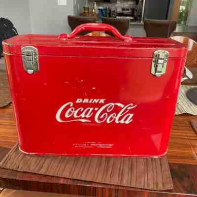 Vintage 1940s 1950s Cavalier Coca Cola Airline Cooler Chest
