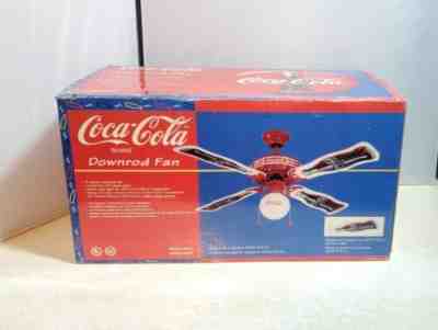 1998 Coca Cola Downrod Fan 4 Blade Ceiling Fan, Sportscart S0314 *Free Shipping*