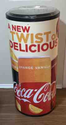 Coca Cola Orange Vanilla Coke Commercial Cooler Round Advertisement IOWA ROTOCAS