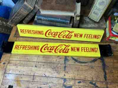 Vintage Refreshing Coca Cola New Feeling Store Door Push Bar Antique 1950â??s PAIR