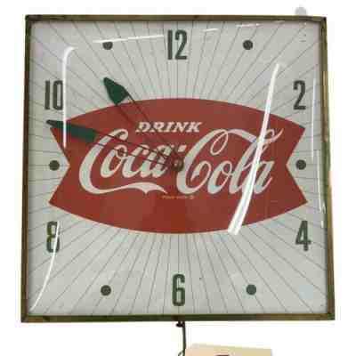 Vintage Pam Drink Coca Cola Advertising Square Electric Wall Clock