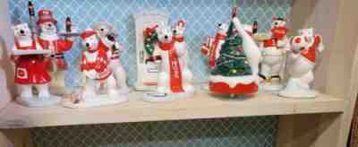 Lot of 31 Coca Cola White Ceramic Christmas Enesco Polar Bears