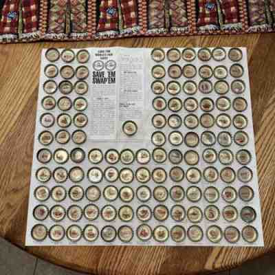 1964-65 Coca Cola NY WORLD'S FAIR complete 120 Bottle Caps SAVER SHEET contest 1