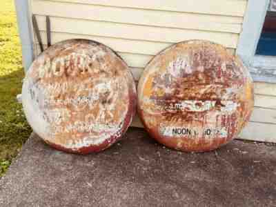 (2) Vintage 36â? Coca Cola Button Soda Signs - Antique - General Store