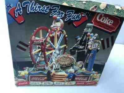 New Vintage Enesco Coca-Cola Multi-Action Lighted Fairground Musical VIDEO