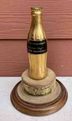 Vintage Coca Cola Gold Fiftieth Bottle Bottling Pacific Coast Trophy Award