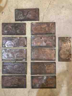 ANTIQUE Lot Of 12 Copper COCA-COLA Printing Plates ART DECO LOUISVILLE, KY