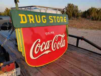 1935 coca-cola drug store sign porcelainÂ  made in Tenn. USA antique RARE