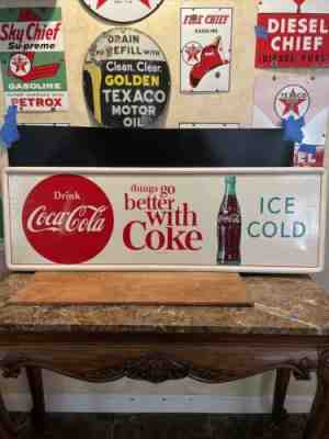 MCA 400 ORIGINAL & AUTHENTIC ''COCA - COLA'' PAINTED METAL SIGN 54X18 INCH