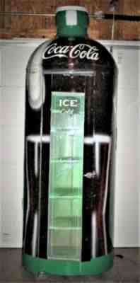 1950's Bevador Round Lighted Coca Cola Bottle Shaped Refrigerator - 8'-9" TALL!
