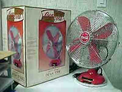 Coca Cola Fan Oscillating 3 Speed Metal Desk Fan In Box, New Old Stock LAST 1