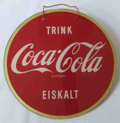 Coca Cola Glass Sign Germany 50s Eiskalt (#1)