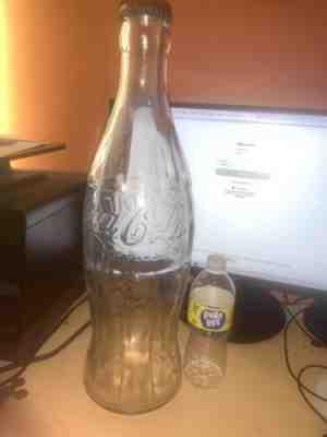 Large 20 Inch Coca Cola Glass Bottle Pat. Dec 25 1923 w/Cap Christmas Day
