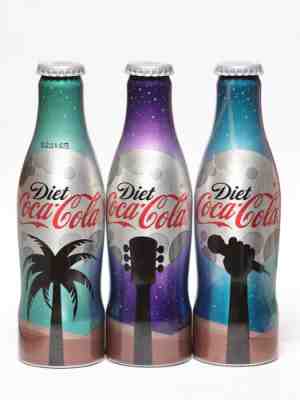 2011 Coca Cola 3 alu bottles set, Israel; Five Stars and a Moon
