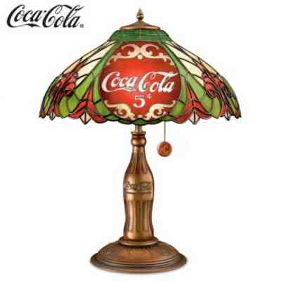 COCA-COLA Classic Elegance Table Lamp with hand-painted shade Bradford Exchange