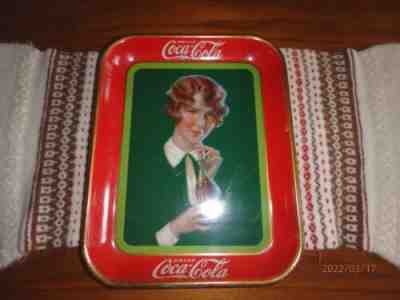 1927 American Art Works Drink Coca Cola Serving Tray "Bobbed Hair Girl"