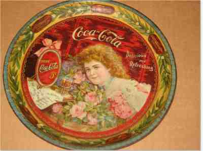 "RARE" Original Dated 1900 "HILDA CLARK" Coca Cola Larger 9.25" Serving Tray